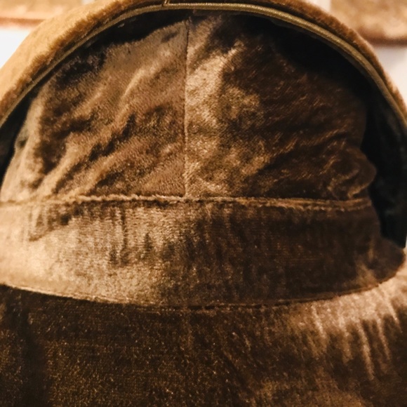 Golden Brown Crushed Velvet Two Button Blazer. - Picture 7 of 8